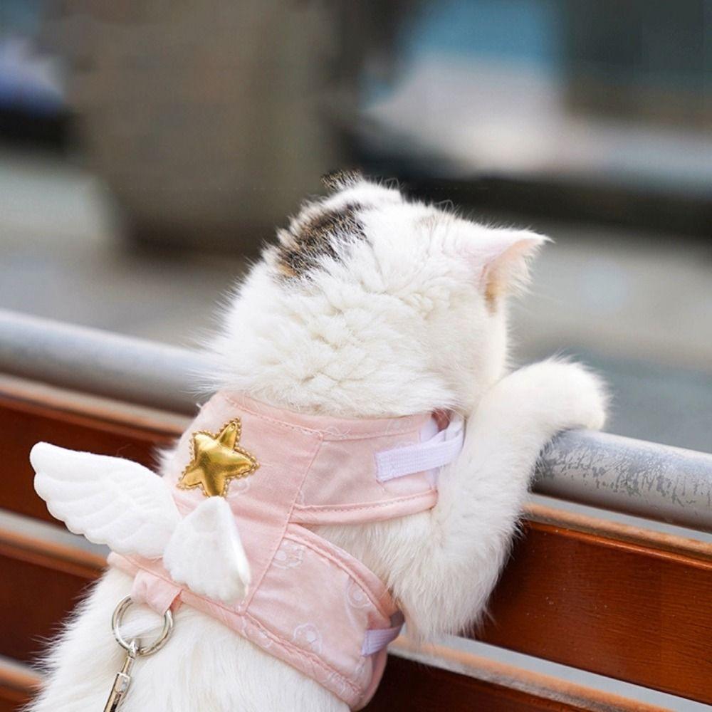 Breakaway with Wings Escape Proof for Walking Cat Collar Cat Vest Cat Harness Leash Dog Necklace