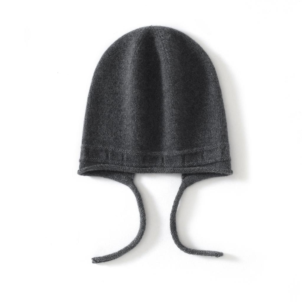 Autumn and winter new fashion personalized cashmere hat women's new lace-up hemming casual age-reducing ear protector ponytail hat