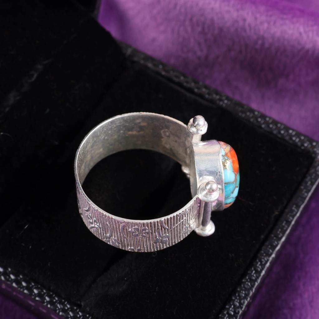 Natural Spiny Oyster Gemstone 925 Sterling Silver Jewelry Handmade Ring For Her RR-22-36