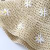 Small Daisy Flower Straw Hat Female Spring and Summer Travel Beach Sun Hat Vacation Bucket Hat