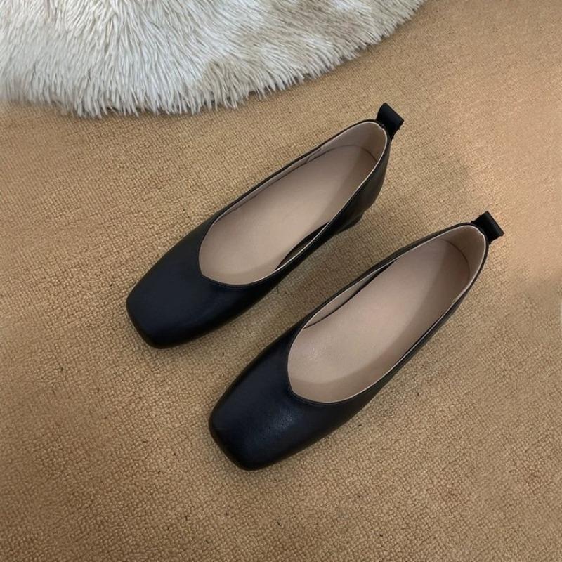 Height-increasing Shallow Single-toed Square-toed Grandma's Soft-soled Bean Shoes