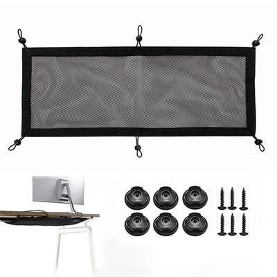 Cable Organizer Holder Under Desk Wire Management Net Large Capacity Flexible Adjustable Under Desk Mesh Wires Plugs Organizer