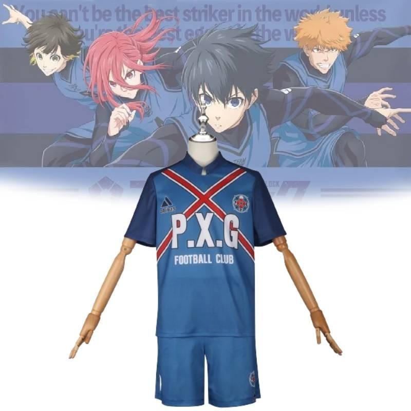 Blue Lock Cosplay Atletisch Korte Mouw Wedstrijdshirt Rin Itoshi Middelbare School Sportset Shido Ryusei Anime Outfit Voor Spel Rollenspel