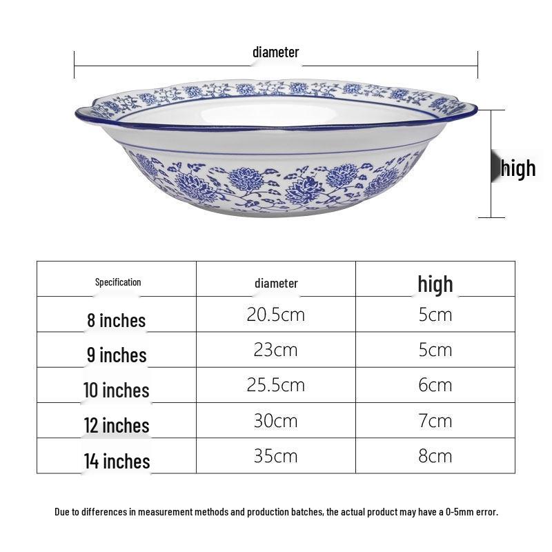 Retro Blue & White Lotus Soup Bowl - Large Ceramic Chinese-Style Bowl for Mao Xue Wang & Pickled Fish