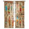 African Woman Dance Culture Vase Modern Tulle Curtains for Living Room Bedroom Home Kitchen Window Sheer Curtains