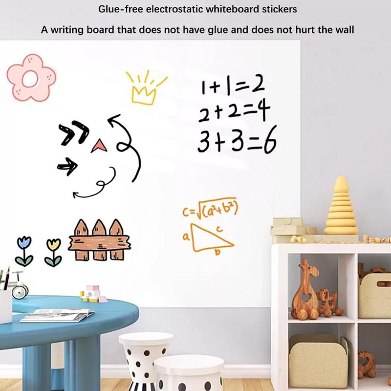  Electrostatic Whiteboard Sticker Reusable Pp Teaching Graffiti Drawing Board Removable Household Erasable Whiteboard