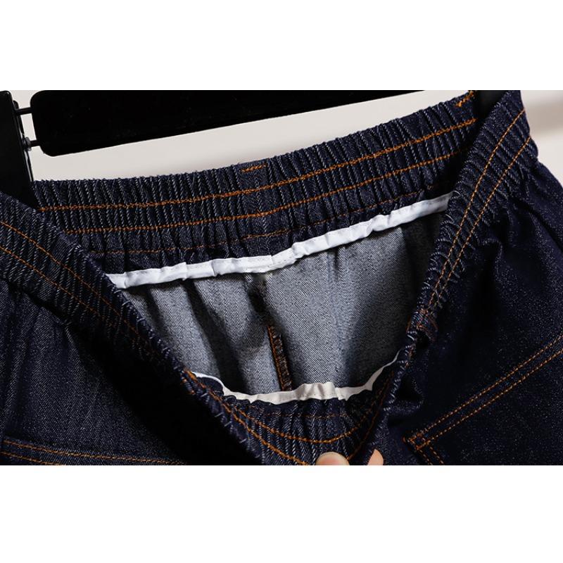 DIMANAF 2026 New Spring Summer Plus Size Women Short Pants Jeans Elastic Waist Cotton Oversize Shorts Denim Solid