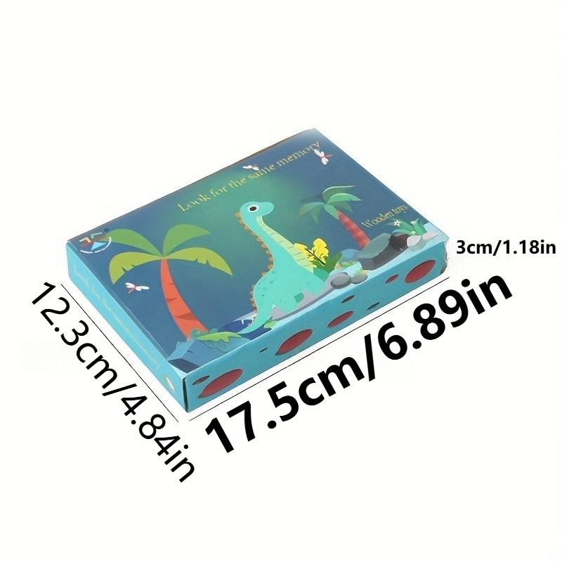 Wooden Dinosaur Match Memory Game for Kids Animal Memory Matching Cards Early Educational Toy for Pre-Kindergarten Kids Gifts