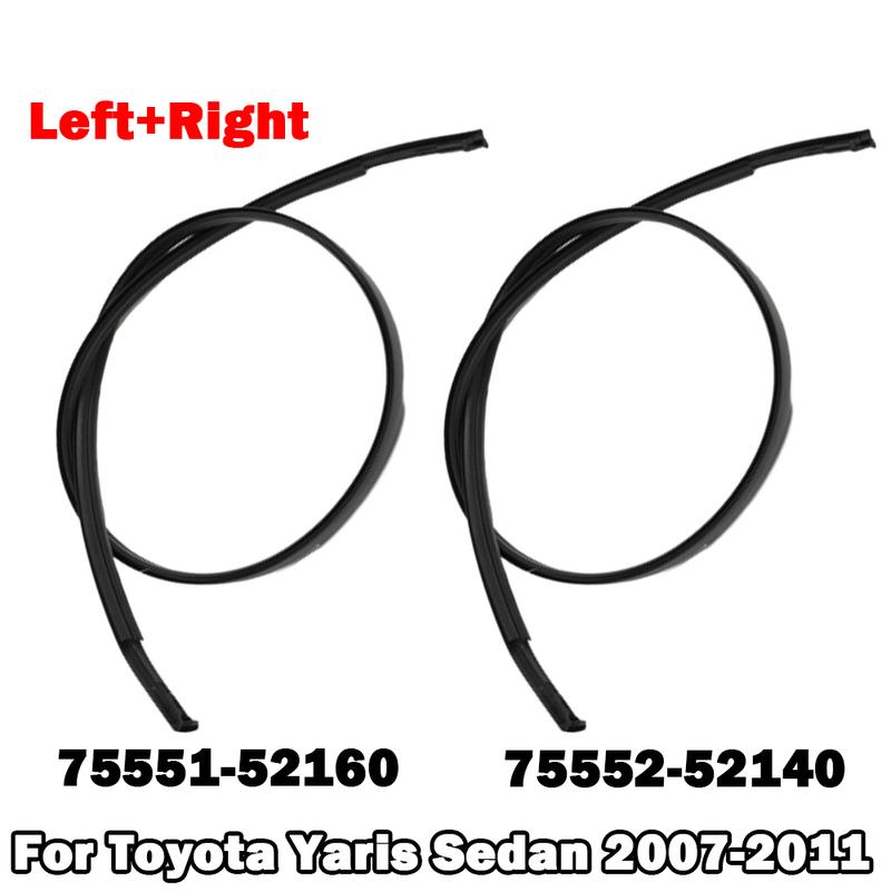 2PCS 147cm Rubber Car Roof Drip Finish Moulding Seal Strips For Toyota Yaris 2007 2008 2009 2010 2011 7555152160 7555252140