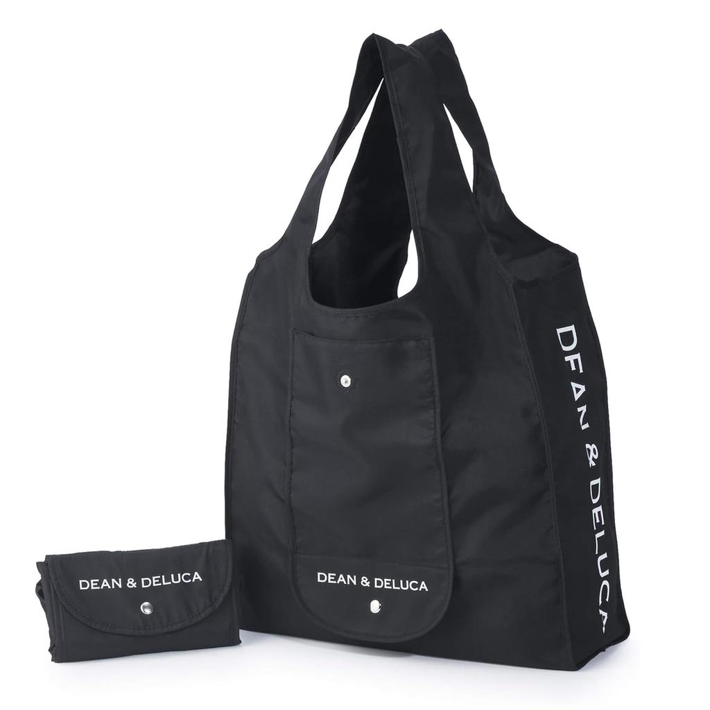 Dean Deluca Shopping Eco 43 x 37 x 14 cm & Bag, Black, Bag, Foldable, Lightweight, Compact,