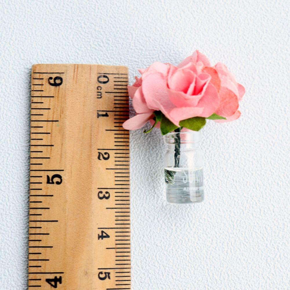 Rose Daisy Dollhouse Flower Vase 1/6 1/8 1/12 Micro Vase Flower Toy Miniature Rose Bouquet