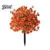 Decorative Faux Flower Stakes 22" Artificial Violet Topiary Ball Tree UV Resistant Fake Bushes Shrubs with Protected Flowers Ground Spike