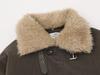 Unisex Winter Leather Jacket with Removable Shearling Collar - Casual American Lazy Style