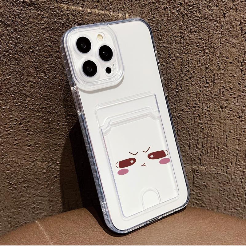 Kartenfach Halter Silikon Brieftasche Tasche Hülle Für Oppo Reno 14F 12F 13F iPhone 14 16 15 Redmi Note 12 13 Pro Samsung A54 A24 Hülle Transparent Handy Bumper