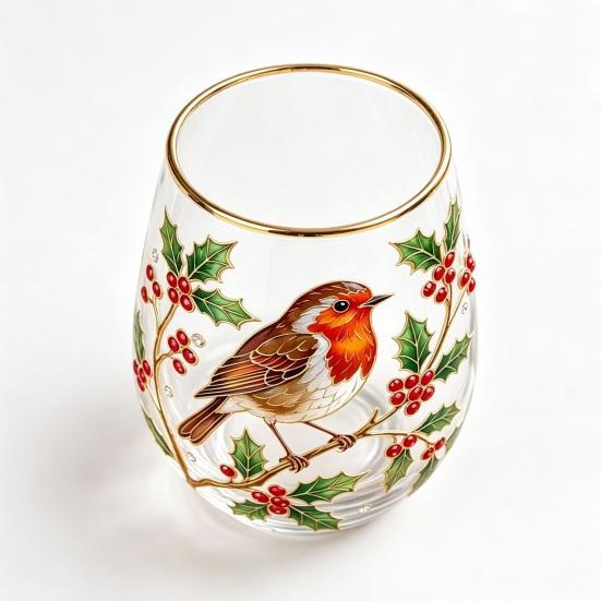 Bicchiere in Vetro DYS, Forma a Uovo Trasparente Cristallo Senza Piombo Smalto Dipinto Bordo Dorato Tumbler da Bevuta Vintage, Vetro di Grande Capacità per Bar di Casa Ufficio