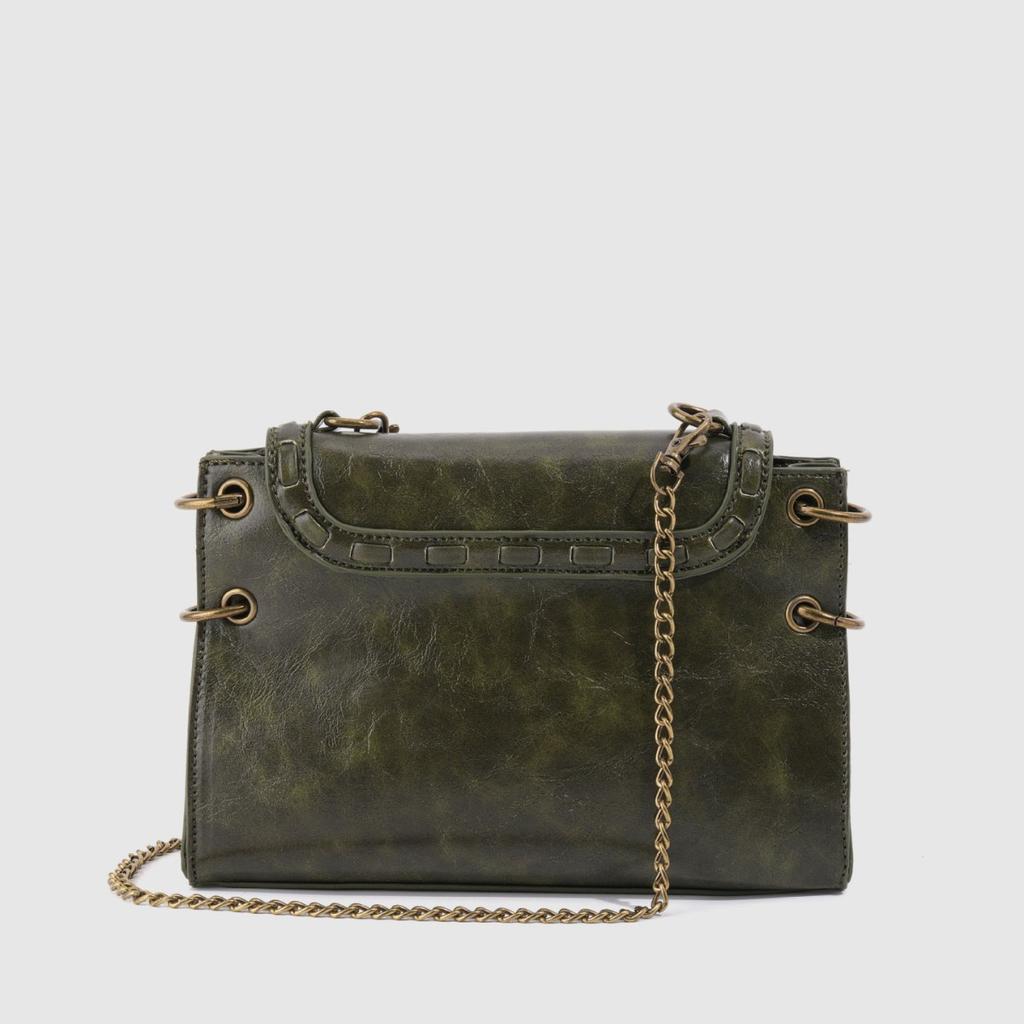 Modisch Einzigartiges Design Einzelne Schultertasche mit Antikgoldener Schnalle und Crossbody-Tasche an der Seite des Arms