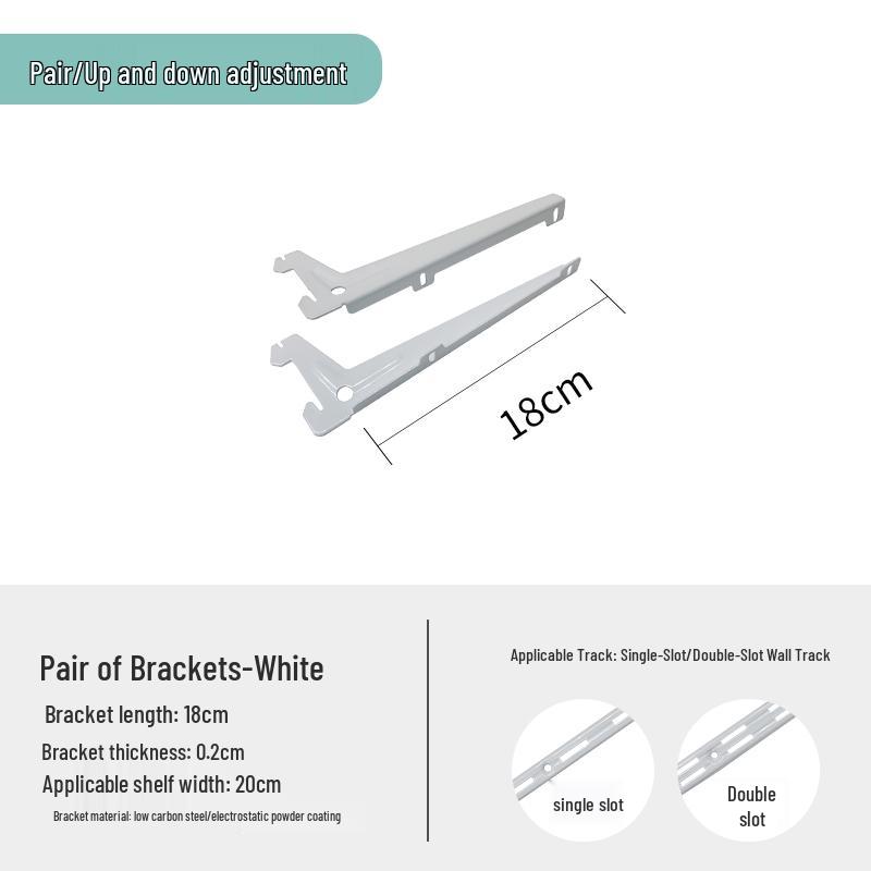 Adjustable Wall-Mount Shelf Bracket for Wooden Boards
