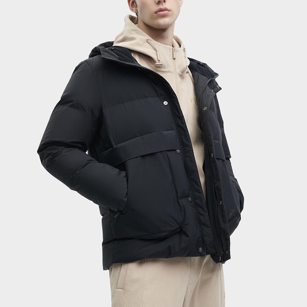 New FILA Down Jacket Men's Jet Black F11M348906F-BK