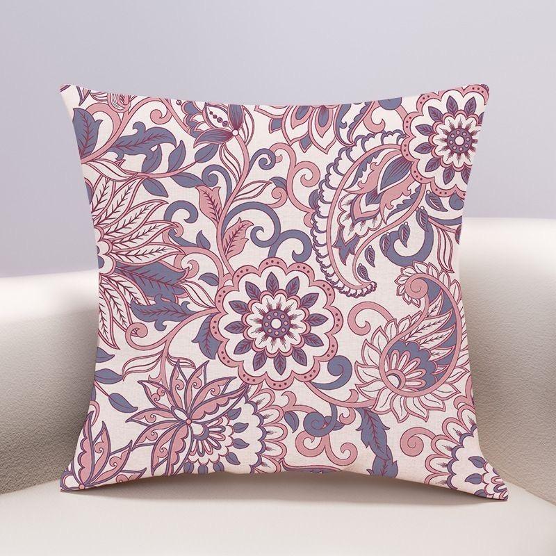 Plant Flower Pillow Cover Sofa Living Room Cushion Cover Office Waist Pillow Bedside Square Pillowcase Removable And Washable