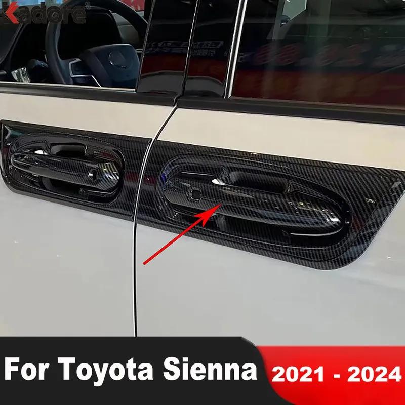 Door Handle Cover Trim For Toyota Sienna/Sienna LE 2024 Carbon Fiber Car Side Handles Catch Overlay Accessories