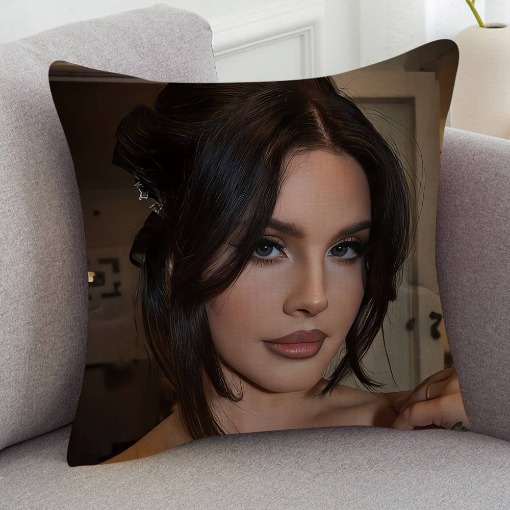 Singer Lana Del Rey Cute Cartoon Twodimensional Pillowcase Bedroom Sofa Cushion Cover Nap Pillow Cover
