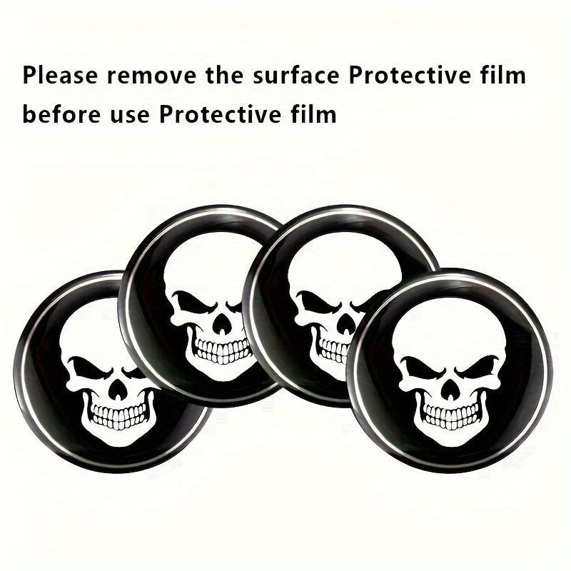4pcs Skull Design Wheel Center Hub Caps - 2.36" Fit Emblem Covers for Cars, Motorcycles, Trucks & SUVs