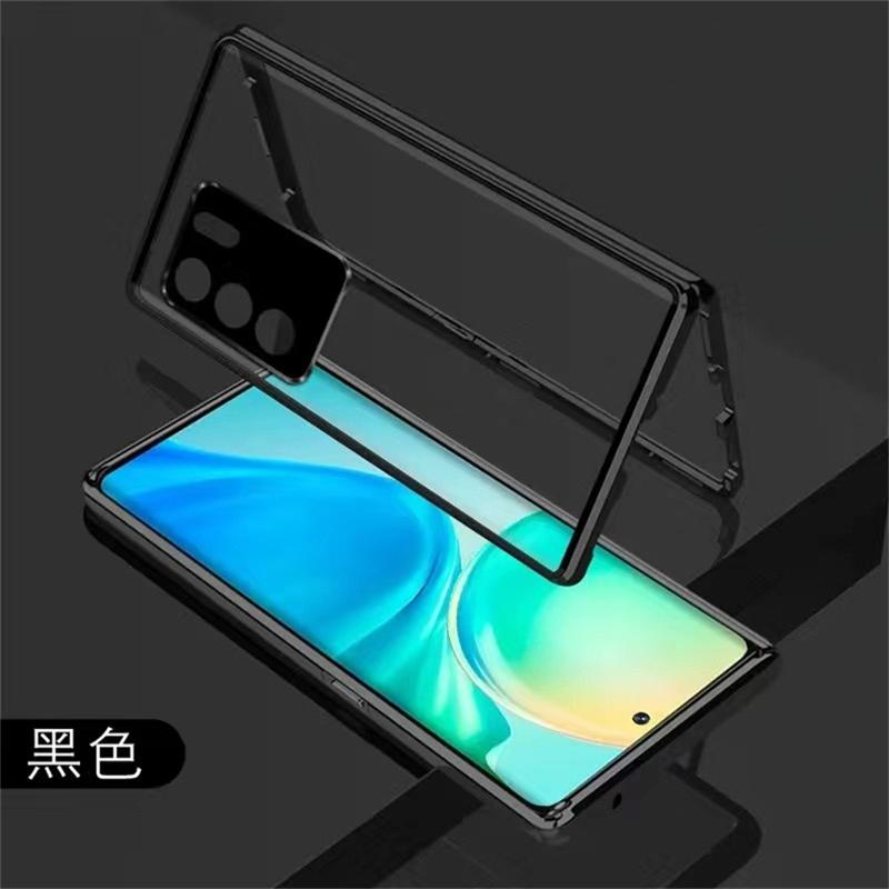 360 Full Case For Oppo Reno 12 Pro 5G Reno11 11Pro Double Sided Magnetic Adsorption Metal Tempering Glass Protection Cover