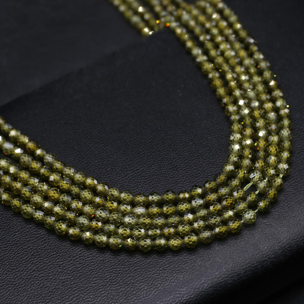 Natural Stone Faceted Beads Zircon Small Beads 4 MM Charms For Jewelry Making DIY Necklace Bracelet Earrings Accessory