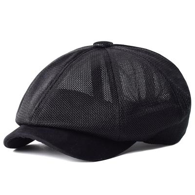Casquettes Newsboy Respirantes en Maille d'Été Casquettes Plates Unies Mode Rétro Décontractées pour l'Extérieur Casquettes Octogonales Berets