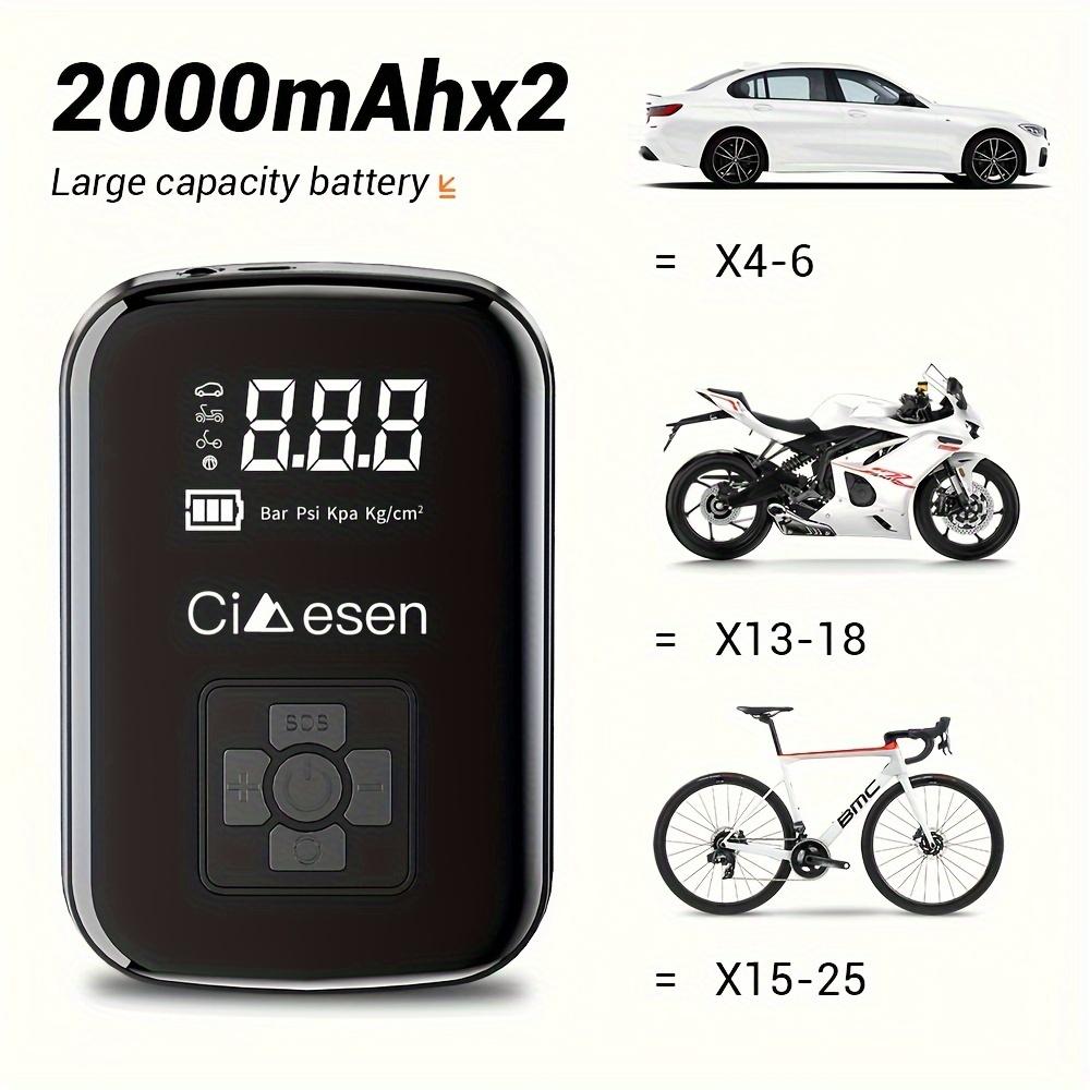 Portable Tire Inflator Digital Display Multifunctional 3 Nozzle Adapter