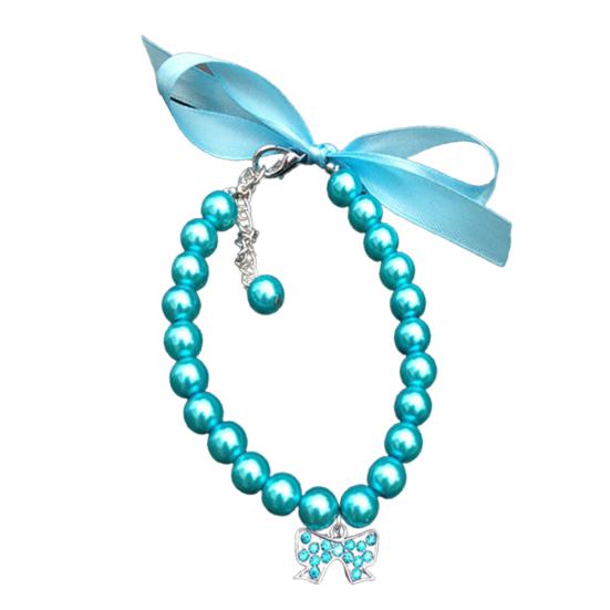 Pet Dog Collar Inlaid Rhinestone Bow-knot Pendant Dress-up Adjustable Fashion Dog Kitten