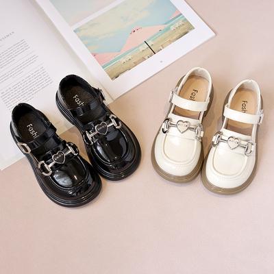 Kids Leather Shoe Spring Autumn Black School Girl Shoes Thick Bottom Fashion Glossy Children Princess Mary Jane Shoes for Party