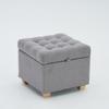 Multifunctional Cotton Linen Storage Ottoman