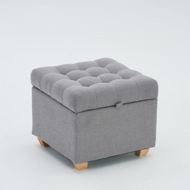 Multifunctional Cotton Linen Storage Ottoman