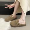 Women's Baotou lightweight and comfortable a footstirrup heightening winter warm cold padded non-slip wear-resistant leisure sports cotton slippers
