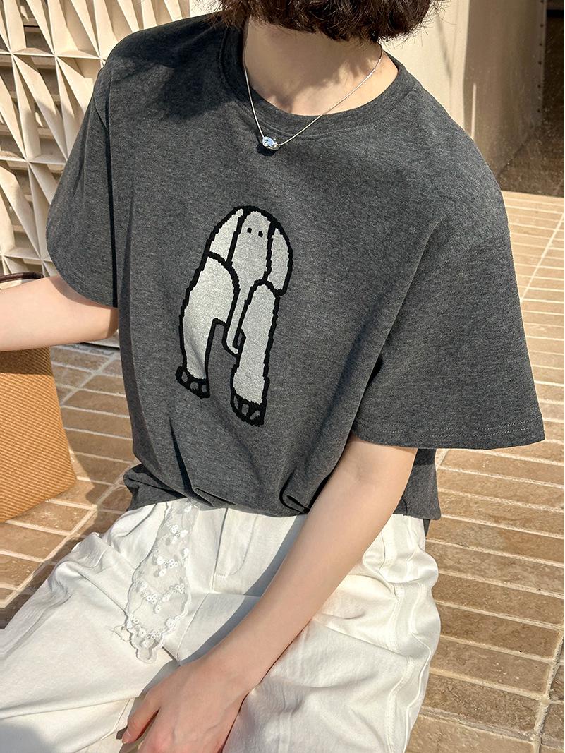 

Свободный тонкий топ Juzhi Spring Elephant Print 8013 One Size