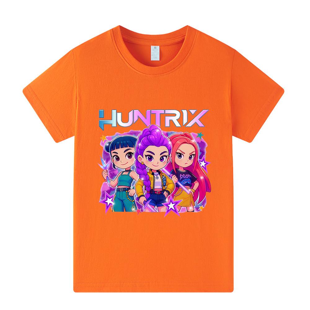 A1200 Kids Boys Girls Kpop Rumi Zoey Mira Print Short Sleeves T-shirt