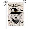 Halloween Garden Flag Golden Doodle Cobweb Bats Double Sided Vertical Welcome Flag Holiday Outdoor Yard Lawn Decorations , Festive Yard Decor, Seasona
