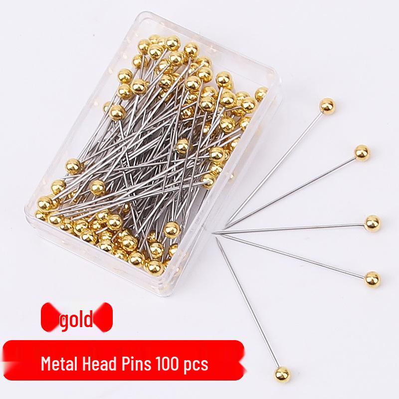 Metallic Pearl Head Pins for DIY Sewing and Crafting