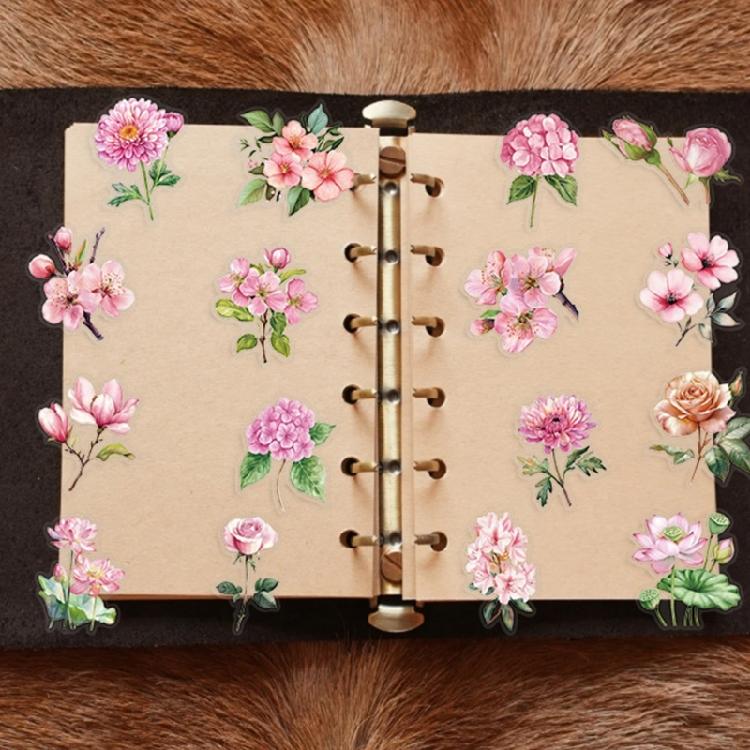 50 Sheets Clear Laptop Sticker Flower Sticker Adhesive Decal Guitar Sticker Lovely Decal for Laptops Scrapbooking