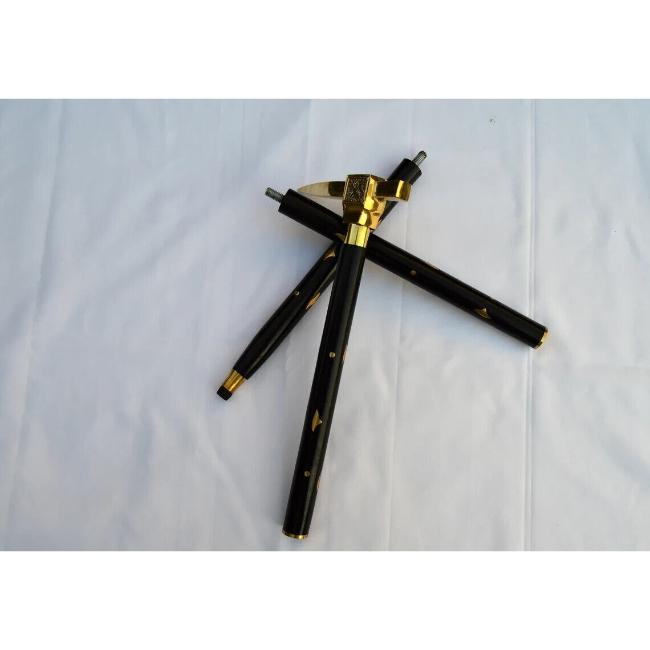 Starožitná viktoriánská mosazná rukojeť vycházkové hůlky Vintage dřevěná hůl