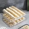 Transparent Dumpling Tray Rectangular Dumpling Box Food Grade Dumpling Cover Plate  for Home