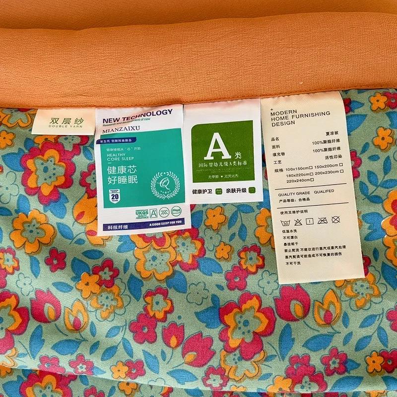 100% Cotone Estivo Trapunta Estiva Queen Rinfrescante Double-face Liscia Coperta Rinfrescante in Seta Ghiaccio Estiva Piumone Estivo