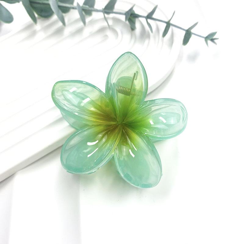 Retro Colorful Frangipani Flower Hair Claw Clip for Women