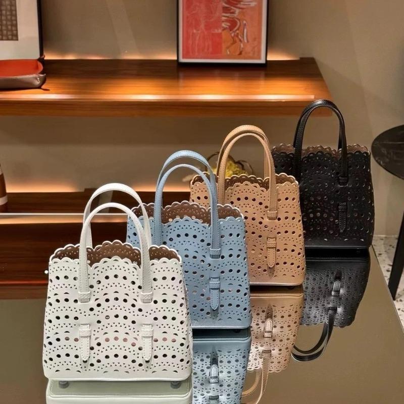 Niche sunflower wave hollow laser engraved cowhide vegetable basket genuine leather women's handbag single shoulder crossbody small bag holder