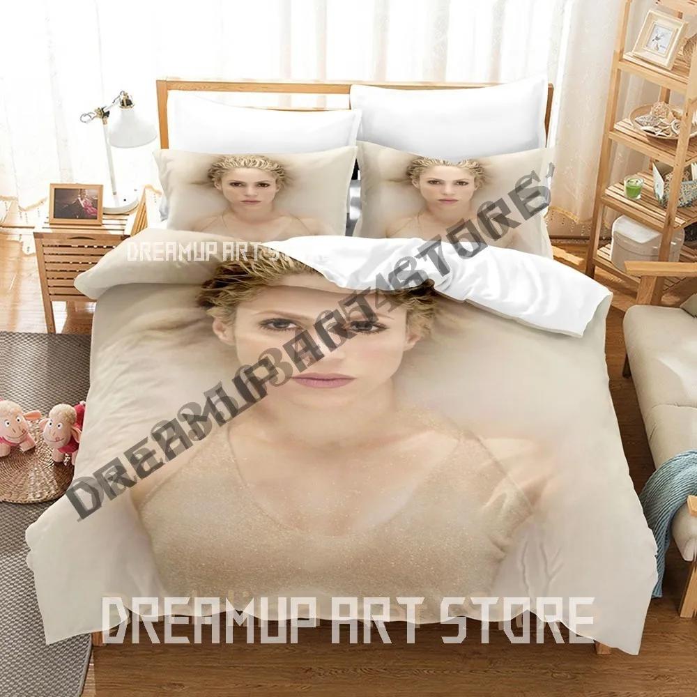 3D Baskı Shakira Şarkıcı Nevresim Takımı Tek İkiz Tam Kraliçe Kral Boyut Yatak Takımı Yetişkin Çocuk Yatak Odası Yorgan Kılıfı Takımları Çarşaf