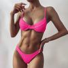 Women Solid Lace Bikini Set Push Up Swimsuit Beachwear Padded Swimwear