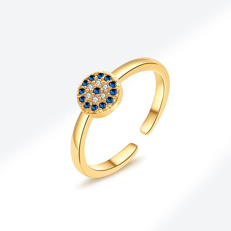 European and American Style Blue Demon Eye Zircon Ring