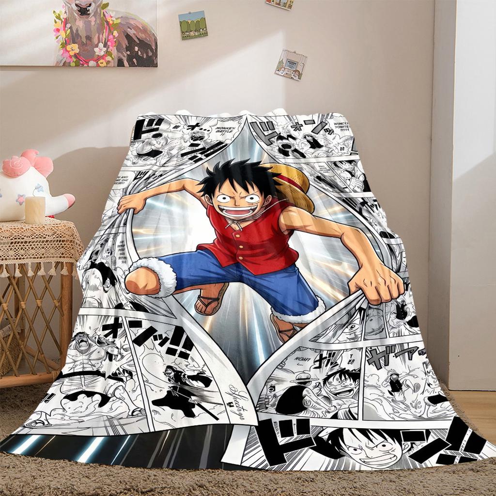 Anime Luffy Pirátská Všestranná Cestovní Deka pro Všechna Roční Období Kompaktní Vhodná pro Kancelářský Šlofík & Venkovní Kempování LXR146