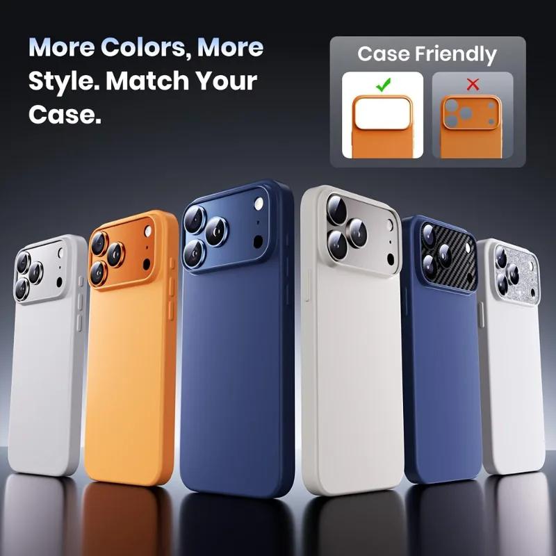 1PCS Protective Film For iPhone 17 Pro Max/iPhone 17 Pro/17 Air Full Coverage Ultra-Thin Camera Lens Protector Metal Frame New